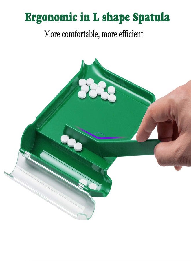 Medarchitect Right Hand Pill Counting Tray with Spatula (Green - L Shape) - Image 4
